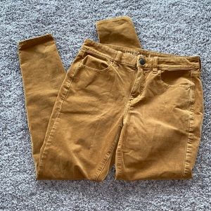 AE American Eagle Super Stretch Jeggings Courderoy Gold 8